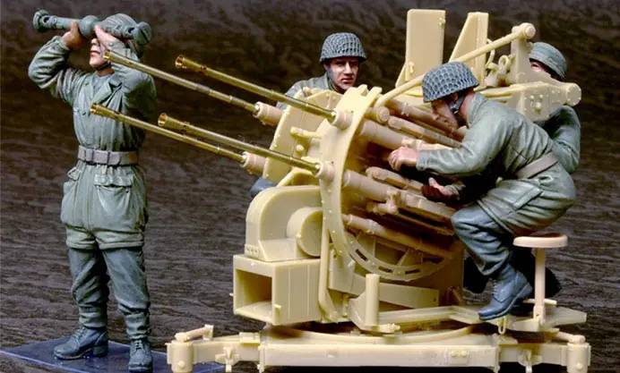 Неокрашенный набор 1/35 парашютные операционные Flak 38 4 фигурки историческая