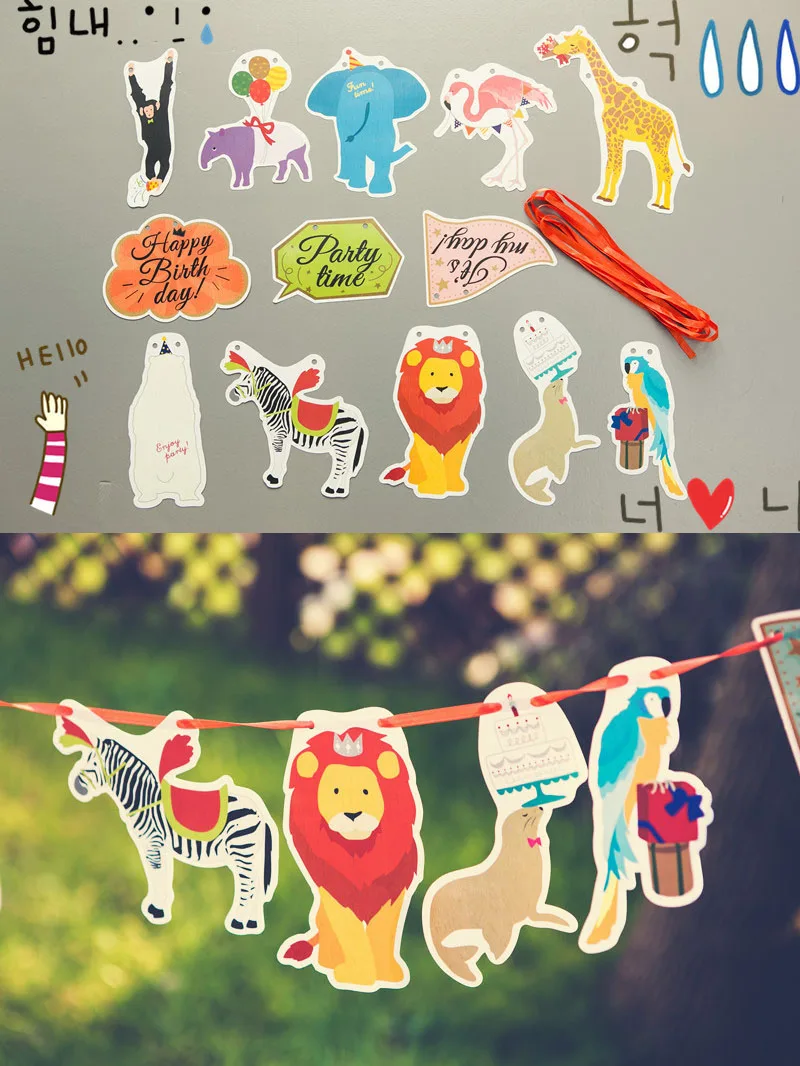 Фламинго и Лев животных Гарленд пляж баннер Для летних вечеринок Гирлянда день