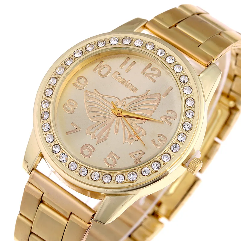 

Reloj Mujer Fashion Rhinestone watch Women Luxury Brand Famous Casual Quartz Watches stainless steel Wristwatches Relogio