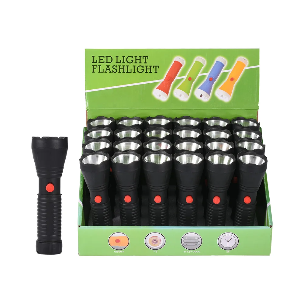 

GIJOE 2021 new led mini tactical flashlight plastic led torch f8 bulb use 3*AAA battery waterproof emergency light flash lamp