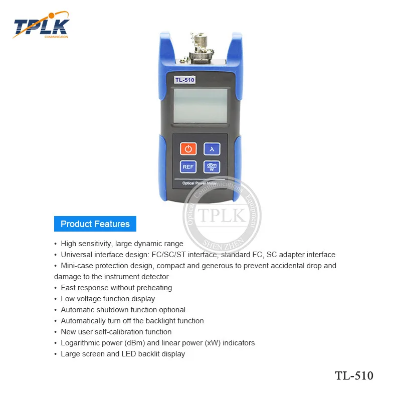 Портативные волоконно Мощность метр TL 510 с FC SC (ST LC) разъем лазерный тестер
