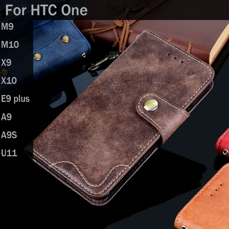 Чехол для HTC ONE M9 M10 X9 X10 A9 A9S U11 E9 plus роскошный винтажный кожаный флип чехол с