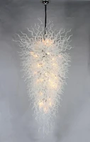 modern murano glass hanging chandelier light white color hand blown borocilicate glass mount led lighting