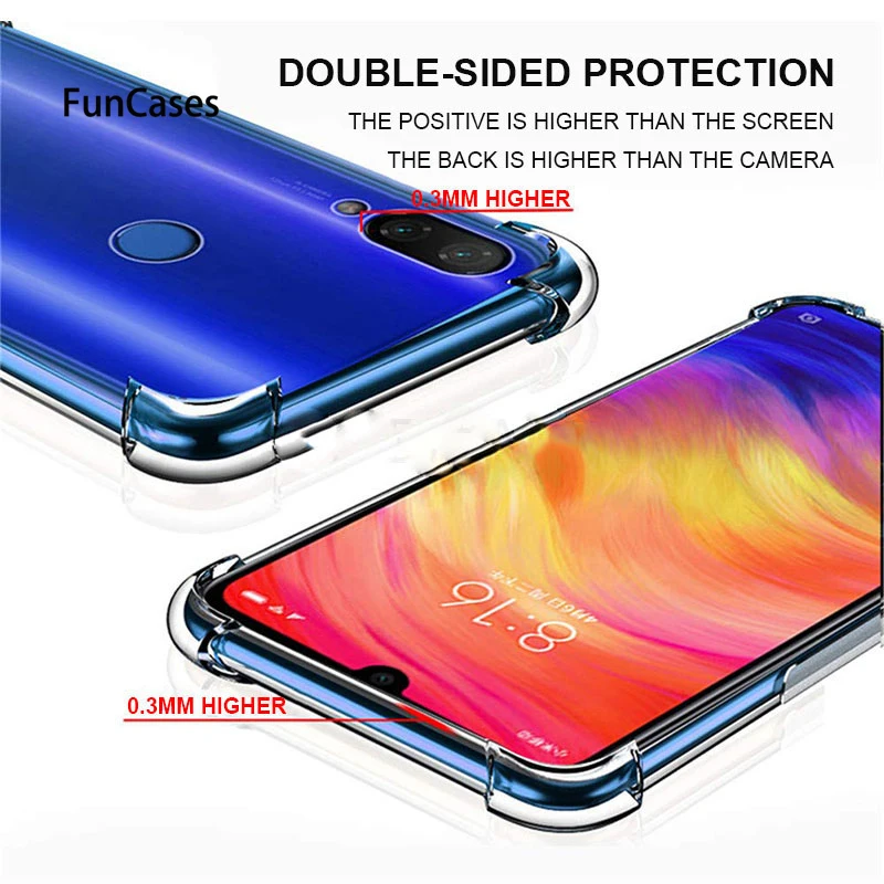 Противоударный прозрачный силиконовый чехол для Xiaomi mi 9 8 6 A2 lite MAX 3 A1 5X 6X Red