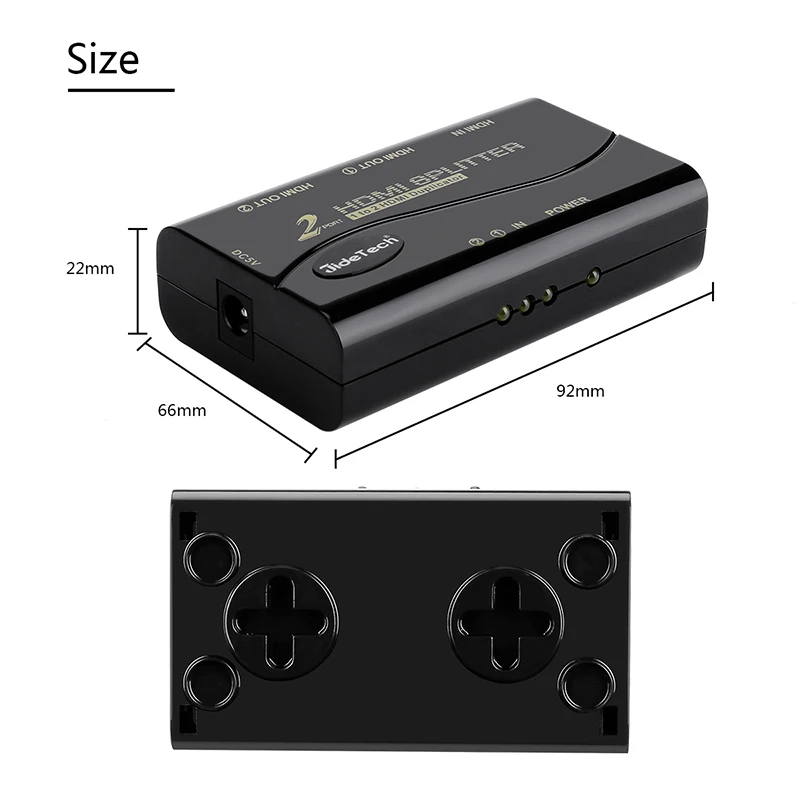 2 порта 1080 P Mini HDMI разветвитель чехол 1 в из нескольких дисплеев полностью 4