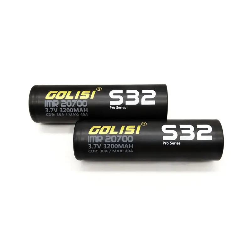 Golisi 2 предмета S32 Imr 20700 3200 Mah 3,7 V Cdr 30A Max 40A высокого стока E-сигареты Перезаряжаемые Батарея для Vape фонарик головной свет