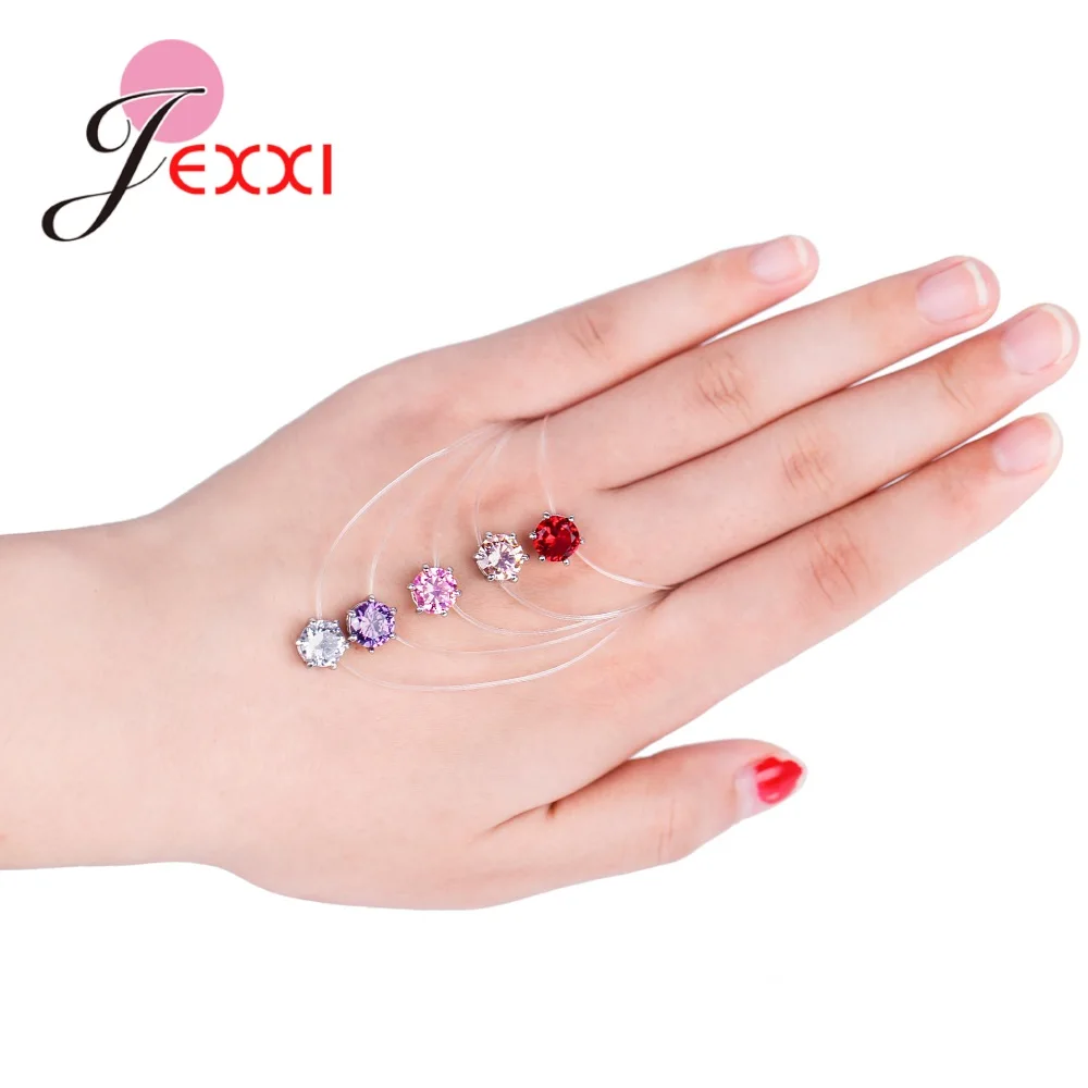 

8 Color Cute Round Simple Choker Necklace Statement Chain 6 Claw 925 Silver Pendants Necklaces Bijoux Female Hot Sale Gift
