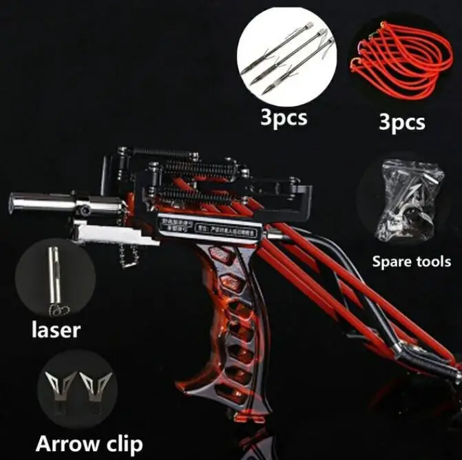 Red Set B Высокое качество Лазерная Рогатка черный охотничий лук катапульта рыболовный лук открытый мощный Рогатка для стрельбы Арбалет Лук - Цвет: Red Set B