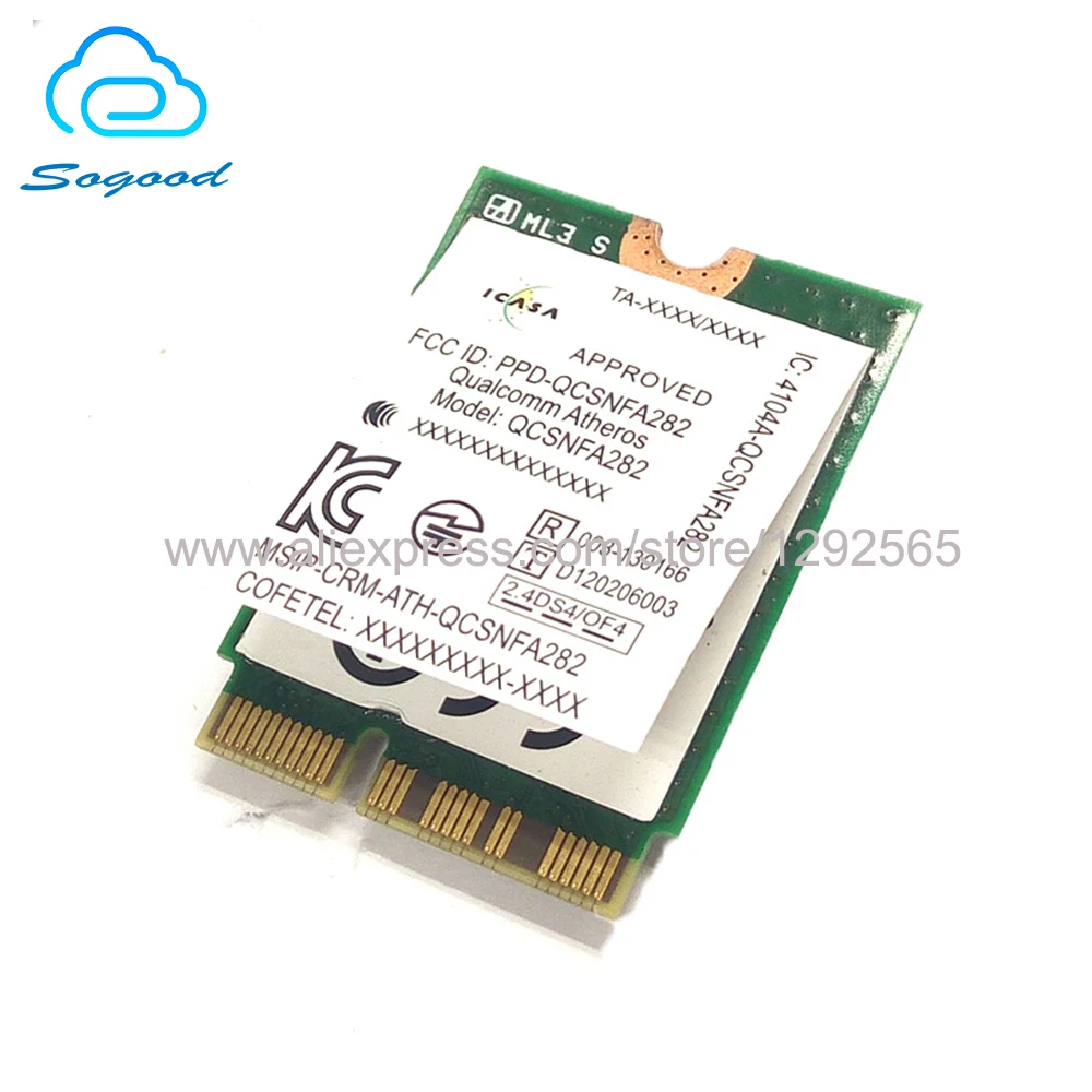 Atheros QCSNFA282 802 11 a/b/g/n 2 4G + 5G WIFI 300M M.2/NGFF Bluetooth 4 0 сетевая карта DW1537 для Dell Venue Pro 7130 7139 |