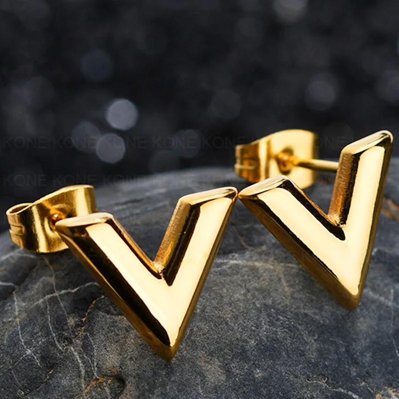 Earrings Gold UZone, известный бренд, Буква V, серебряный браслет с подвесками для женщин, титановый, золотой цвет, браслет для любви, цепочка, BFF, подарок, Vrouwen, повязка на руку - Окраска металла: Earrings Gold