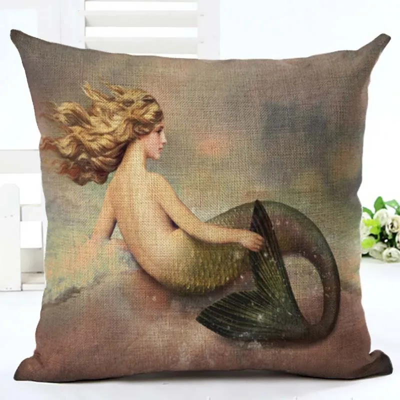 18 дюймов модный стиль наволочка с принтом русалки декоративная для дома из