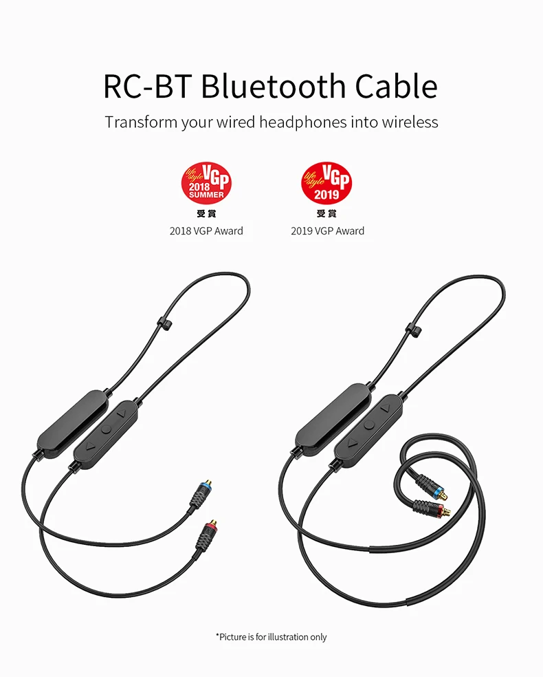 FiiO RC-BT Беспроводной Bluetooth наушники MMCX замена кабеля AptX AAC с микрофон для Shure/Westone/JVC/FiiO