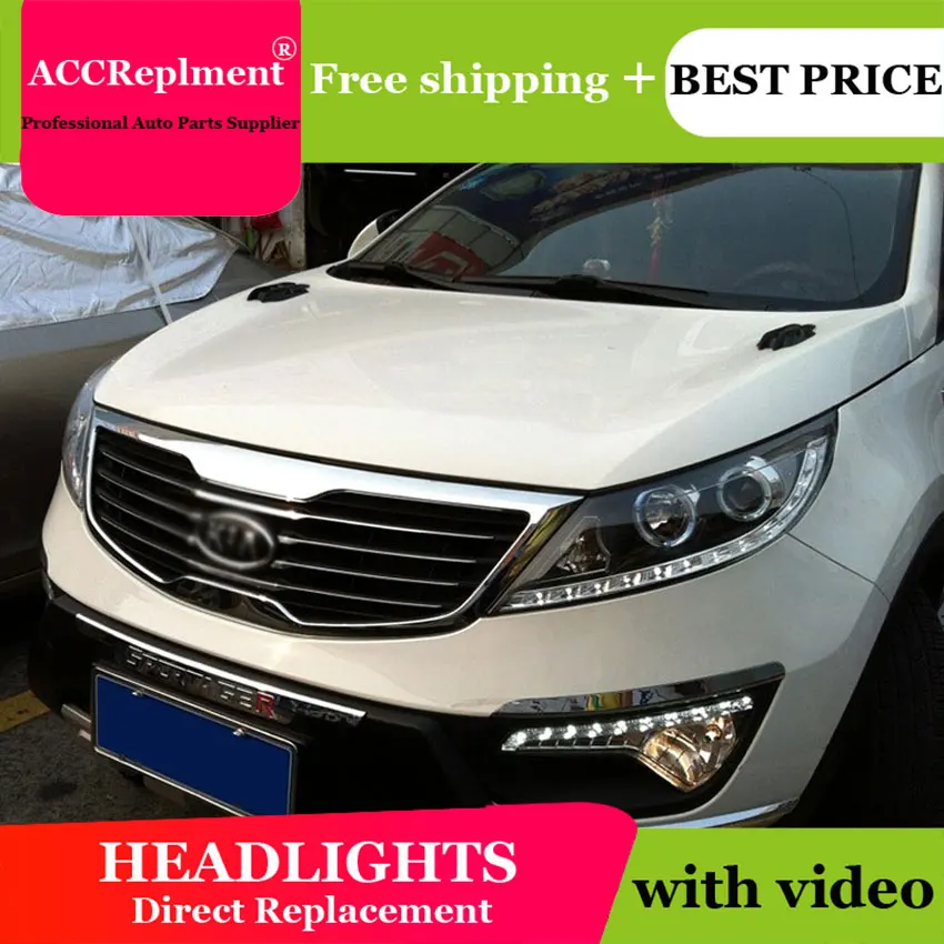 Автомобильный Стайлинг для Kia Sorento фары 2011-2013 Sorento светодиодный головной фонарь Ангел глаз фары би ксенон передние аксессуары ближнего света