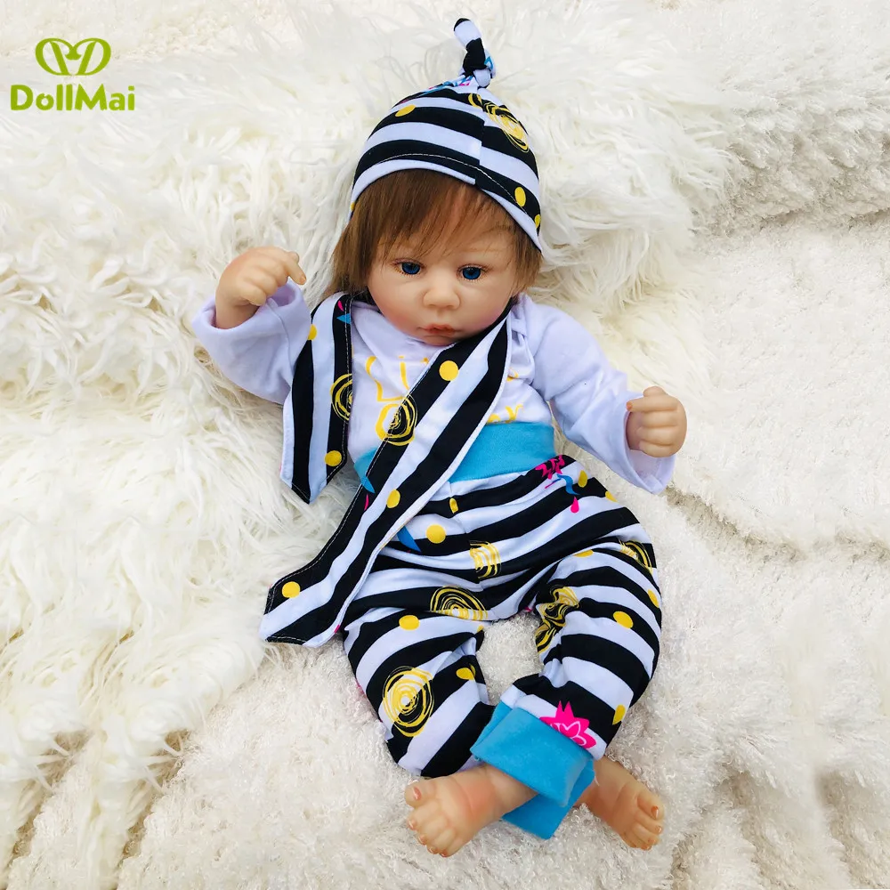 Кукла DollMai reborn 19 &quot45 см мягкая хлопковая силиконовая кукла baby Doll Реалистичная для