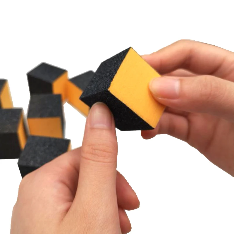 25 шт./лот черный куб Полировка Ногтей Полировочный блок для педикюра маникюра