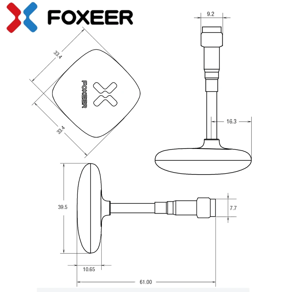 Foxeer эхо патч Антенна 8DBi 5,8 ГГц RHCP LHCP SMA Мини FPV антенна 21,7 мм/160 мм для радиоуправляемого гоночного дрона