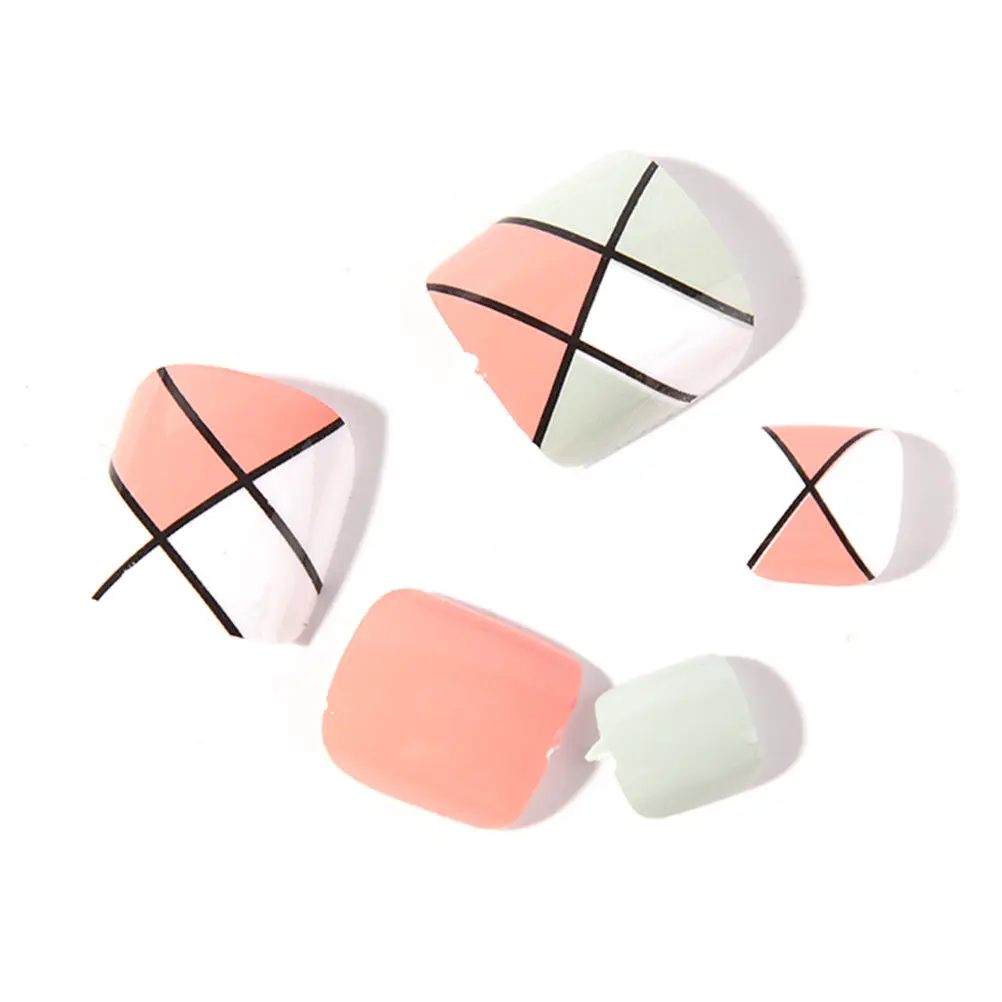 24 шт./компл. натуральный акриловые накладные искусственные Типсы для ногтей ног