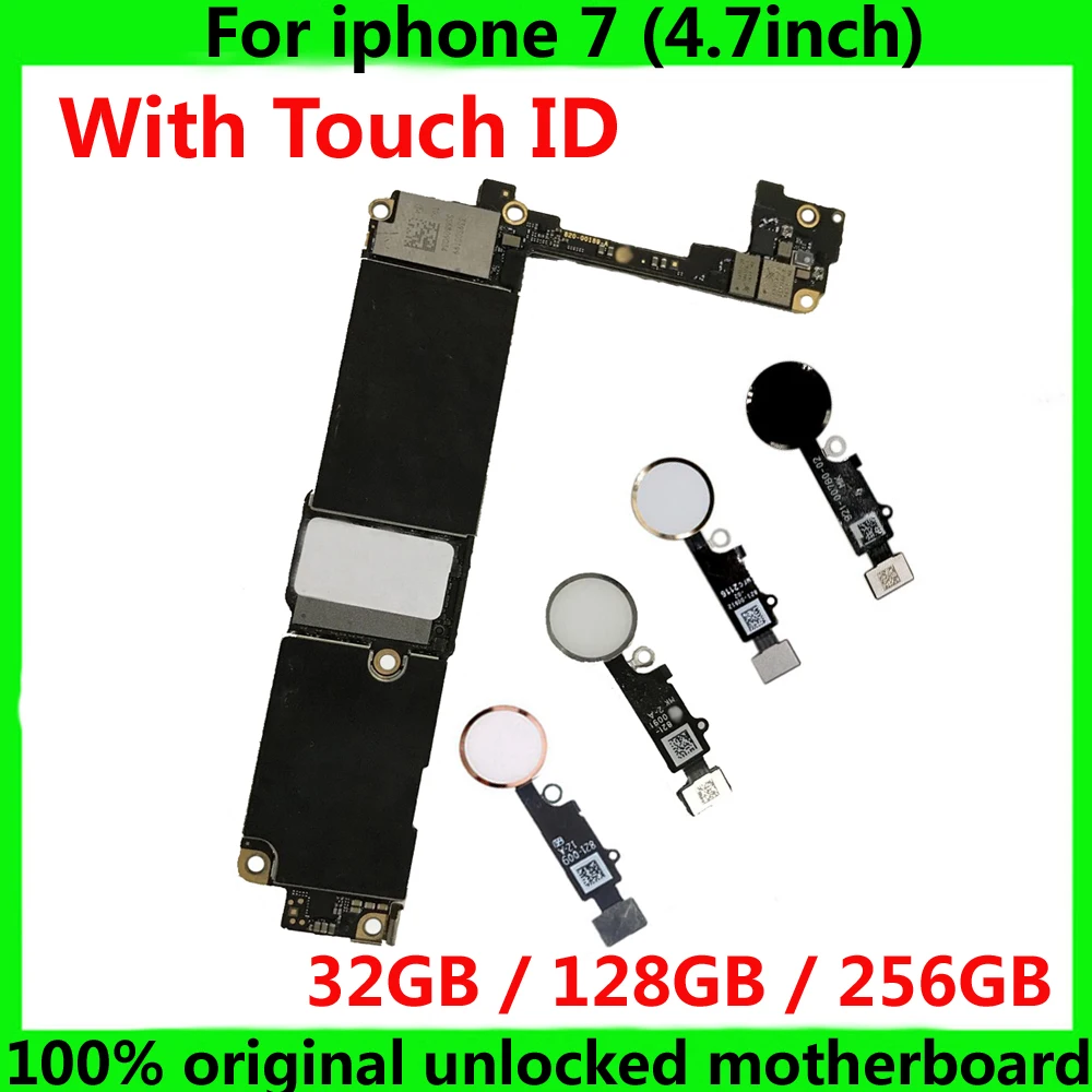 32 Гб 128 ГБ 256 для iphone 7 100% оригинальная материнская плата с/без touch ID IOS системная