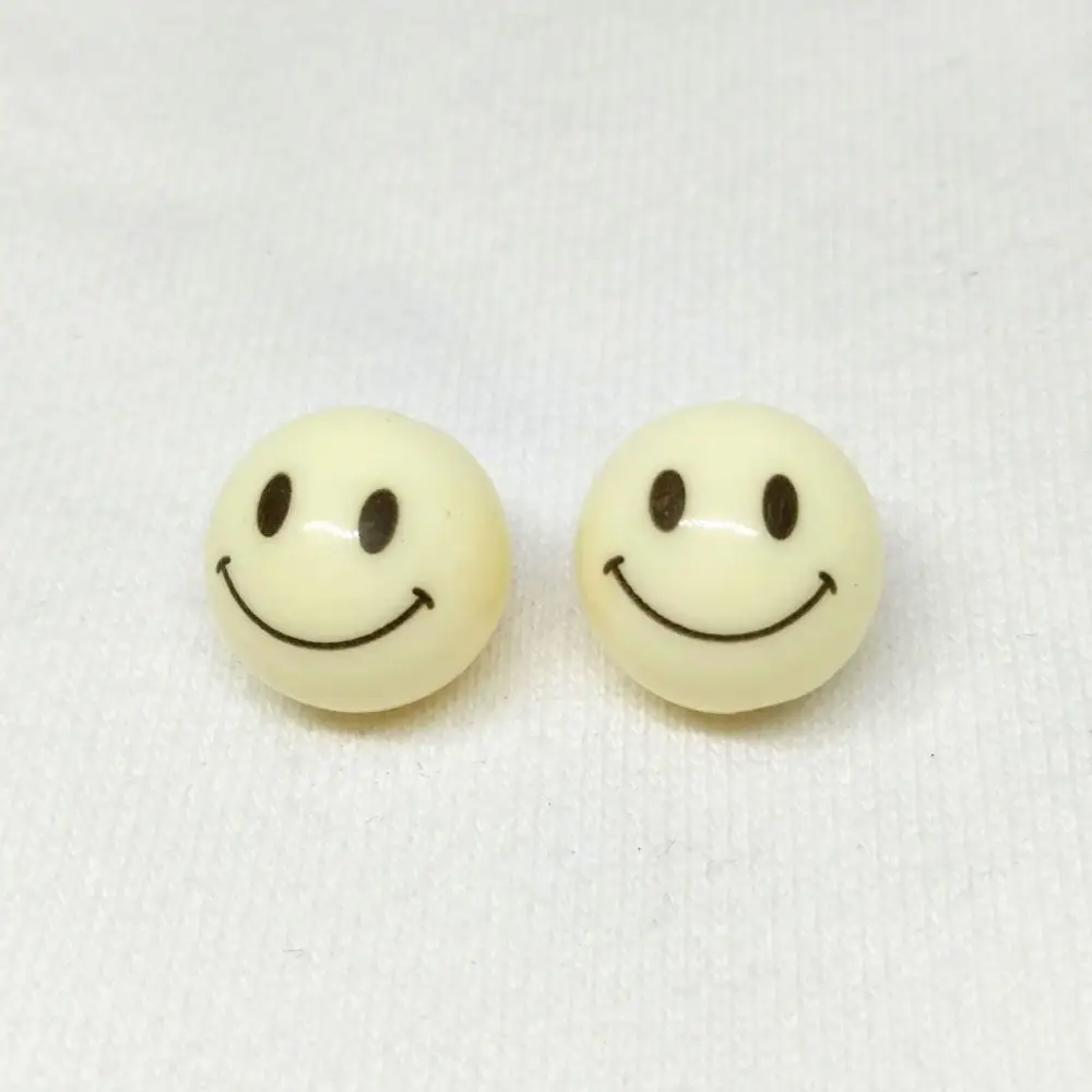 10 шт. 14 мм smiley face узор круглые осветляющие бусины из смолы, браслет серьги аксессуары для изготовления украшений, популярный - Цвет: Color 6