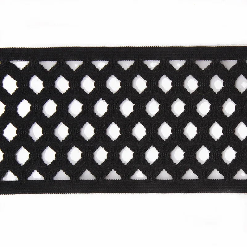 10 ярдов Черная эластичная стрейч-лента кружевной пояс с аппликацией тесьма лента
