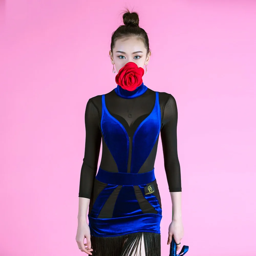Повседневное сексуальное платье для латинских танцев женщин женские черные