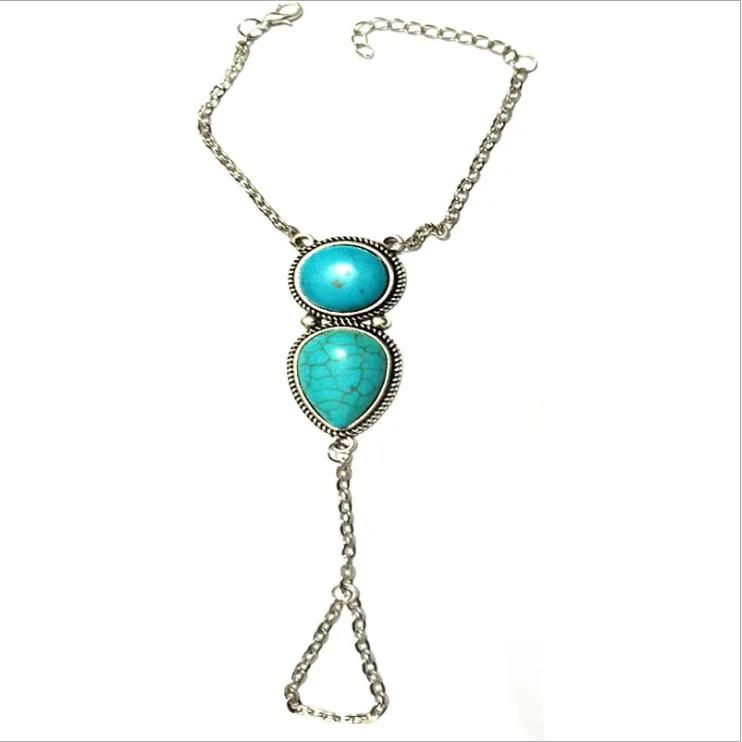 

Green Stone Finger Chain Hand Ornament Women Fashion Gift For Bracelet