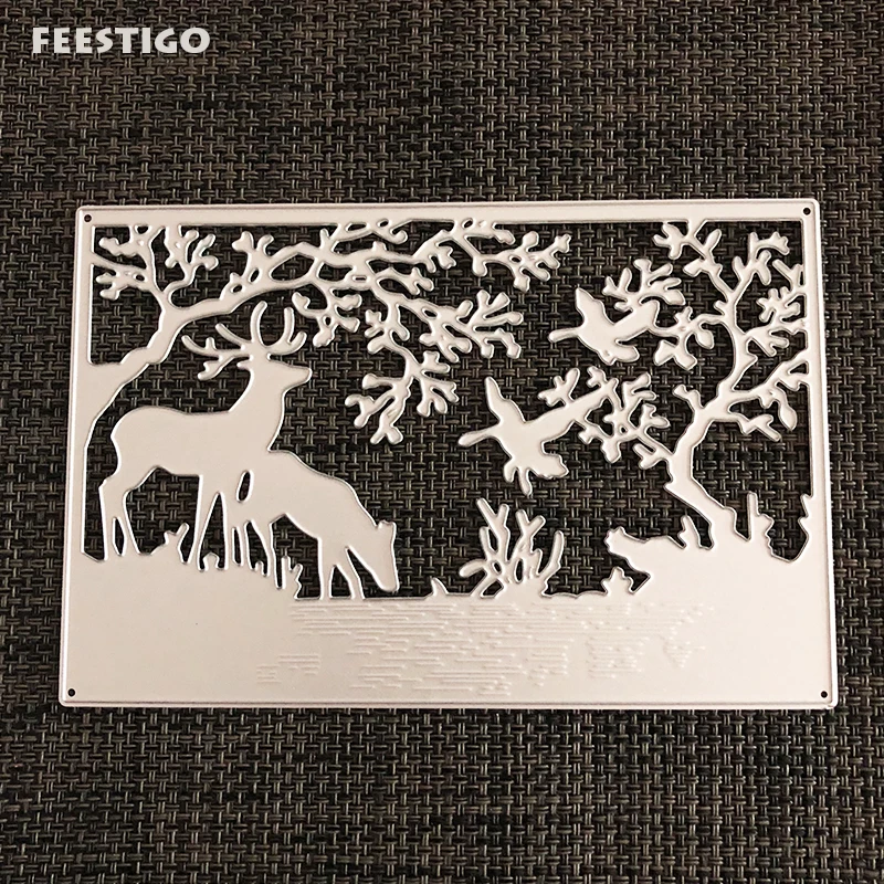 

2018 New Christmas Cutting Dies Metal Stencils For Scrapbooking Die Cuts and Stamps Animal Deer Embossing Dies For Card Making