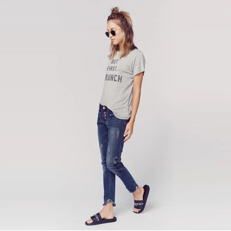 Tee Shirt Femme 2017 New Summer Style Blusa Letters Printed Casual Short Sleeve O Neck Punk Women's T-shirts Gray Tops Women | Женская