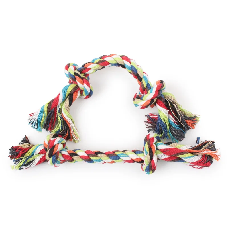 16CM Pet Dog Toy Colorful Double Knot Ropes Durable Chew Toys Molar Tool | Дом и сад