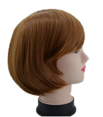 Косая челка для парика короткая волнистая синтетические жёлтые светлые волосы
