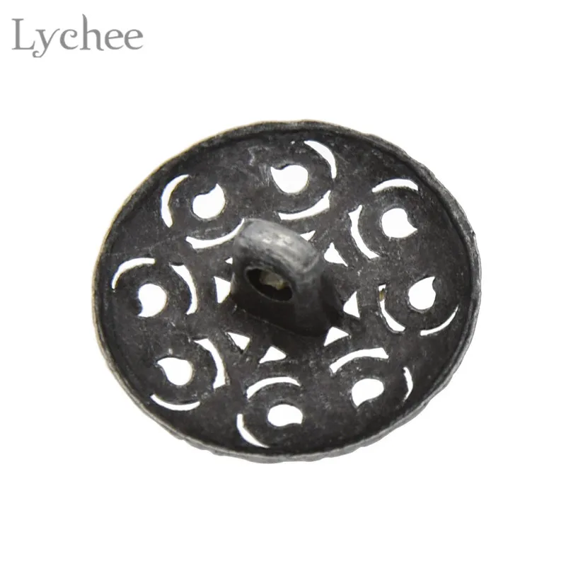 Lychee Life 30 шт. Серебристые Металлические резьбовые пуговицы с вырезанными цветами