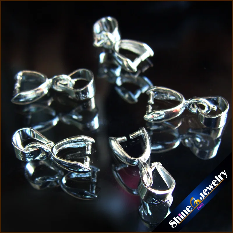 Wholesale 100 PCS/lot 13mm Pinch Clip Bail Charm Jewelry Findings Clasps Hook For Pendant Necklace DIY Making Connectors | Украшения и