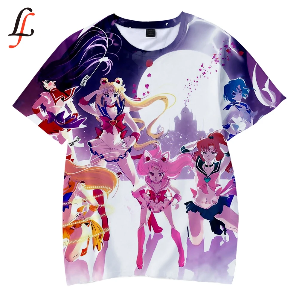 Sailor Moon/Детская футболка с 3D рисунком Мягкая круглым воротником Повседневная