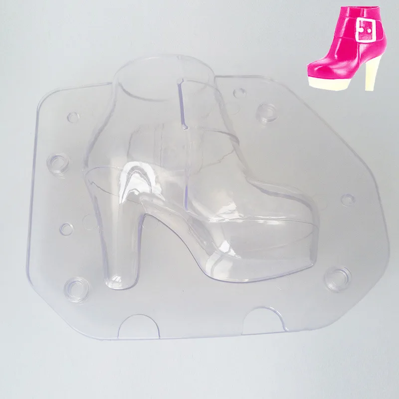

3D Transparent Plastic High Heel Shoe Chocolate Mold Lady's Boot Candy Jelly Mould Home Kitchen DIY Baking Decorating Tool