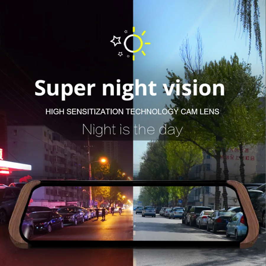 Bluavido 10 дюймов 4G ADAS Android Автомобильное зеркало заднего вида DVR камера GPS навигация