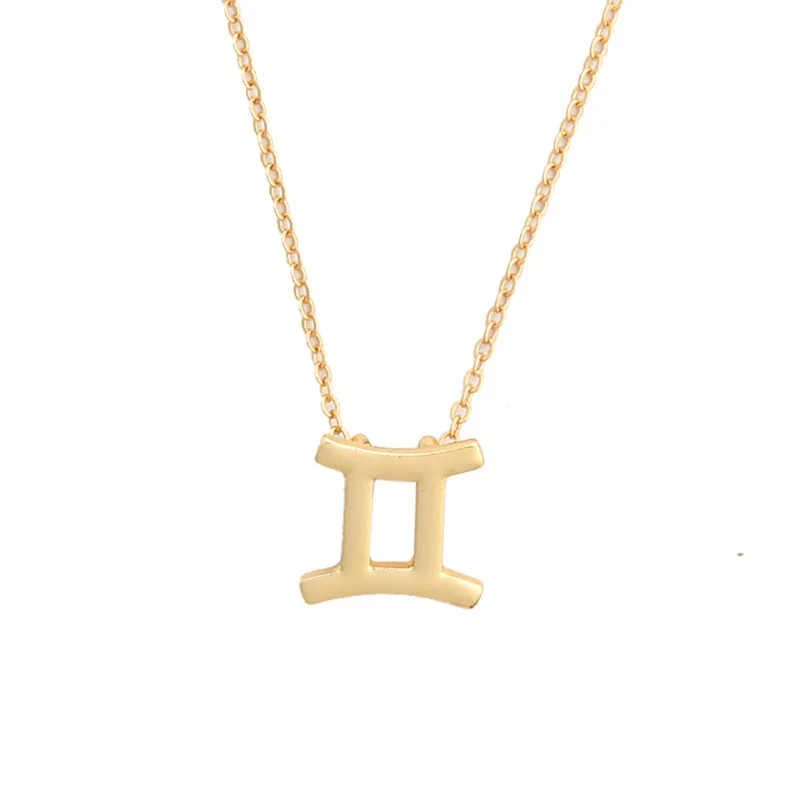 10PCS Gold Hot Style 12 Constellation Alloy Card Necklace Accessories Wholesale Collarbone Chain Pendant | Украшения и аксессуары