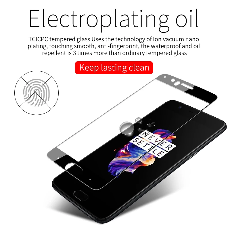 TCICPC защитное стекло на Oneplus 5 9H HD прозрачное нано полное покрытие закаленное для One