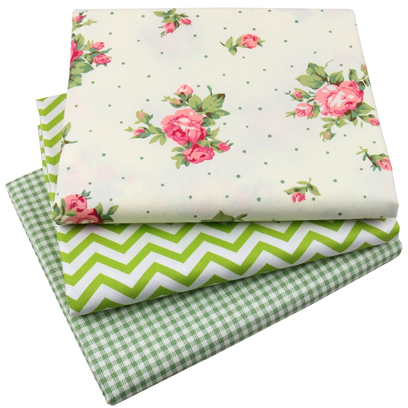 Nanchuang зеленые листья саржа хлопчатобумажная ткань Лоскутная Ткань для шитья