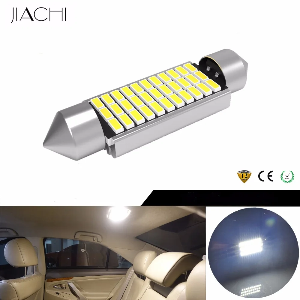 JIACHI 100 x светодиодный светильник C5W оригинальных запчастей гирлянда 41 мм 42 CANBUS Error