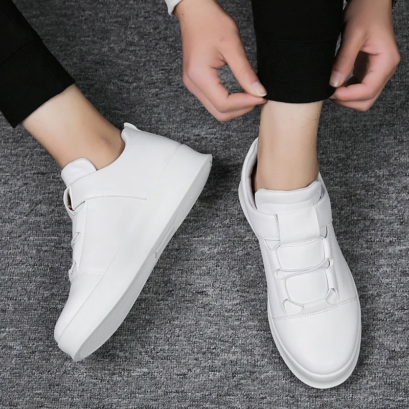 spring New brand Men Leather Loafers Slip On Casual Shoes Mens Moccasins Leisure Driving White Black Board NC-97 | Обувь