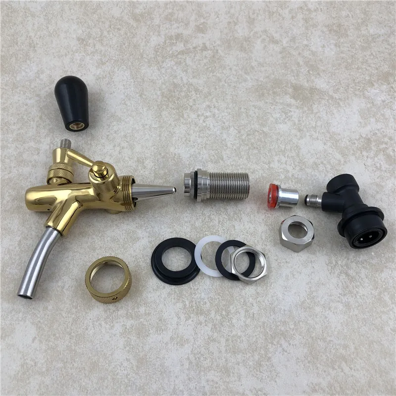 Adjustable Beer tap faucet chrome plating homebrew making with ball lock Connector | Дом и сад