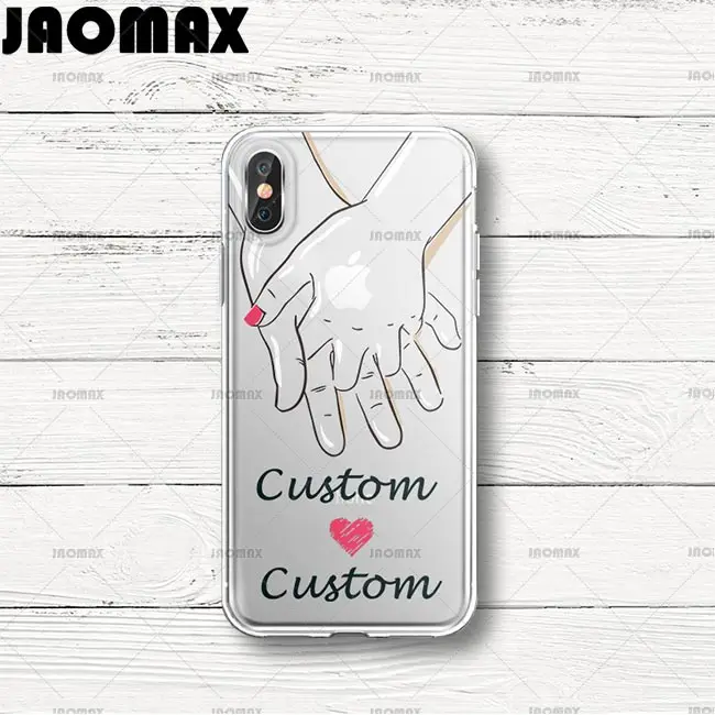 Jaomax Сердце Пара Персонализация «сделай сам» имя письмо дизайн на выбор для iPhone 11 XS MAX XR X 8 7 6S PLUS Прозрачный чехол для телефона - Цвет: Pattern 3