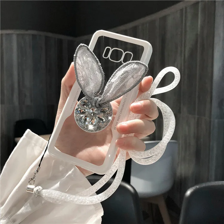 Роскошный Стразы с кронштейном для SamsungS7 S8 S9 S10 PLUS NOTE5 8 9 ультра Силиконовый ТПУ +