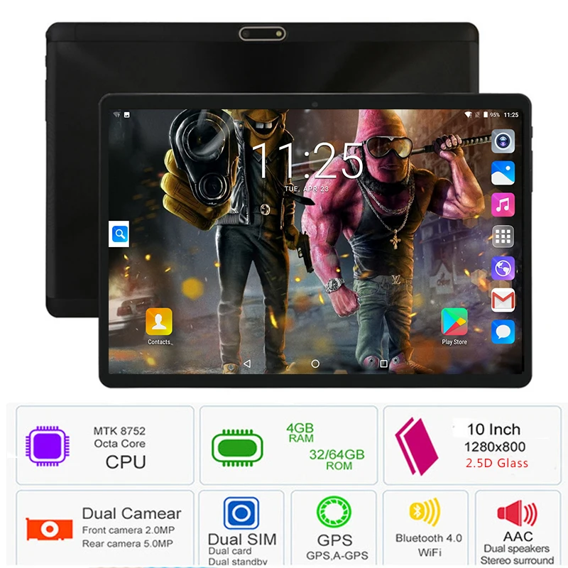 Бесплатная доставка Android 8 0 Восьмиядерный 10-дюймовый планшетный ПК 4 Гб RAM 64 ROM 5MP WIFI