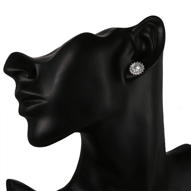 Женские серьги пусеты Emmaya круглые с фианитом|stud earrings|women earringsearring studs earrings |