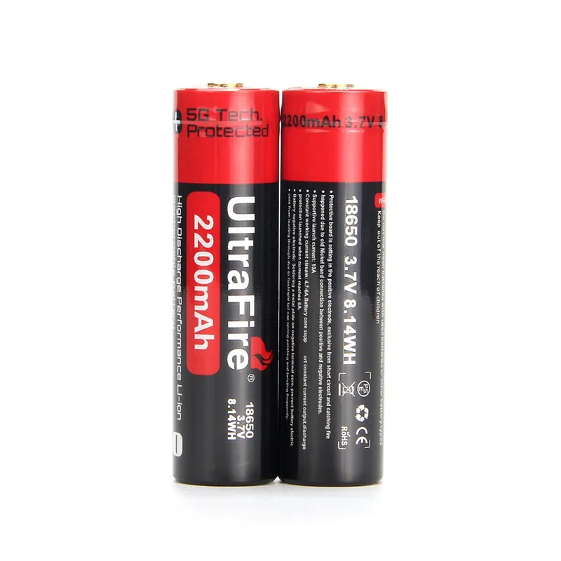 Светодиодный фонарь Ultrafire 18650 высокой емкости 2200 мАч батарея 3,7 в литий-ионная аккумуляторная батарея de с зарядным устройством, para las baterias de la linterna фонарик