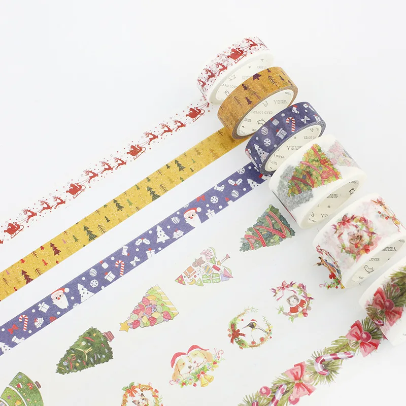 Рождественская лента Washi 7 м ручной работы декоративные наклейки для