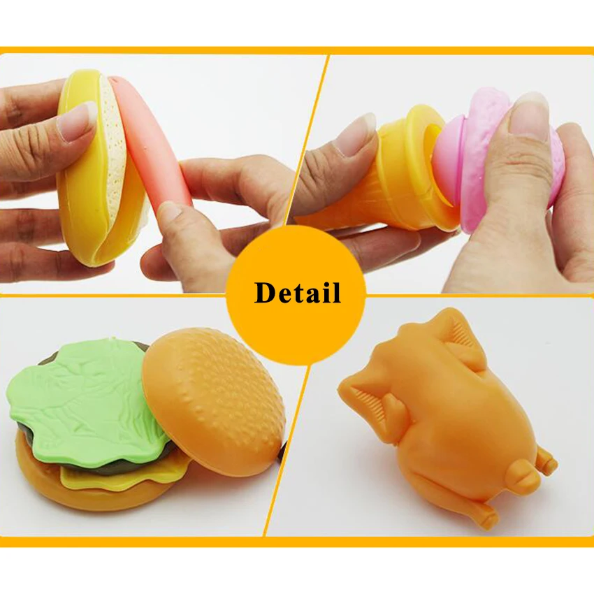 

35PCS Kitchen Fun Simulation French fries burger Food Plastic Toy Pretend Food Toys Diversity Food sets for Kids