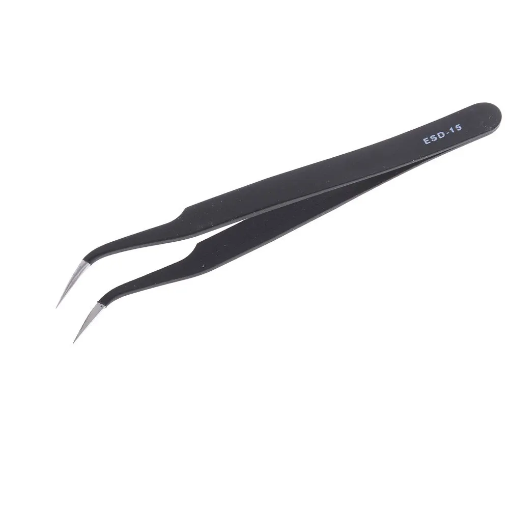 2pcs/lot Non-magnetic Anti-static Precision Tweezers Set Steel Fine ESD Tweezer Electronics Repair Tools | Инструменты