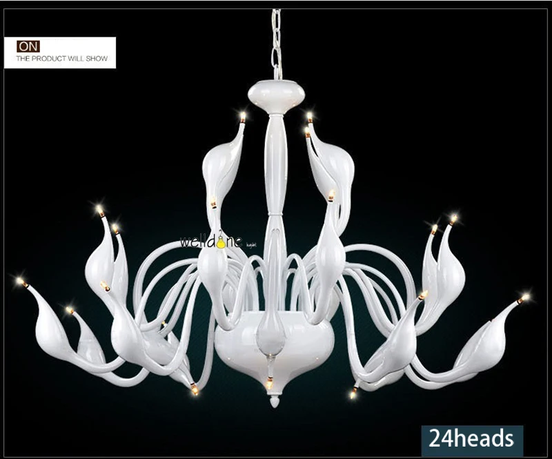 Арт Деко европейские свечи хрустальные светодиодные Лебеди люстры потолочные